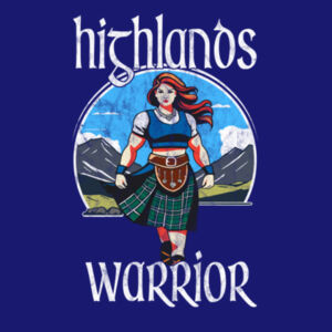 Highlands Female Warrior - Stone Wash Tee Design